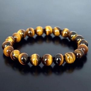 8mm Tiger Eye Bracelet for Men Women Handmade Natural Stone Tiger Eye Beads …